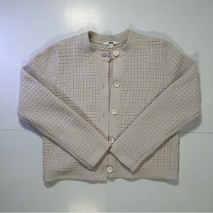 UNIQLO Beige Knit Button Front Cardigan Size M
